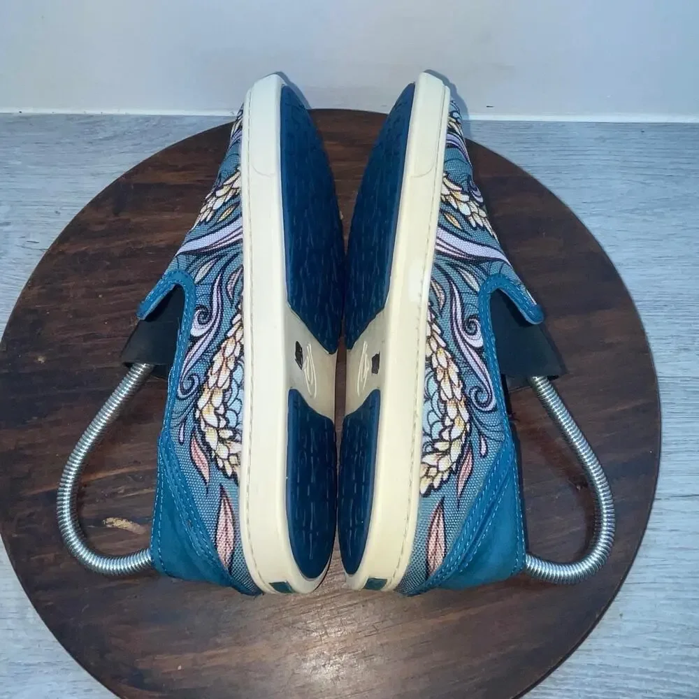 Olukai Kailua Hoa Wooden Wave Slip On Flats Shoes Sneakers Womens Size 6